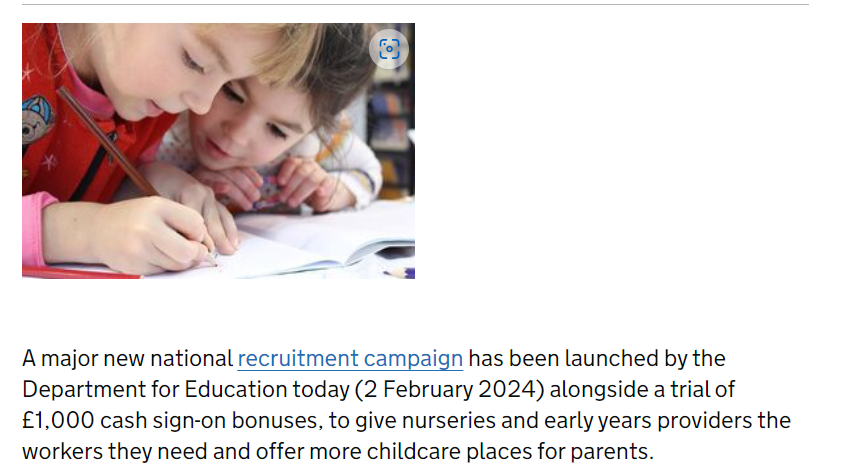 Childcare Recruitment Campaign by DfE