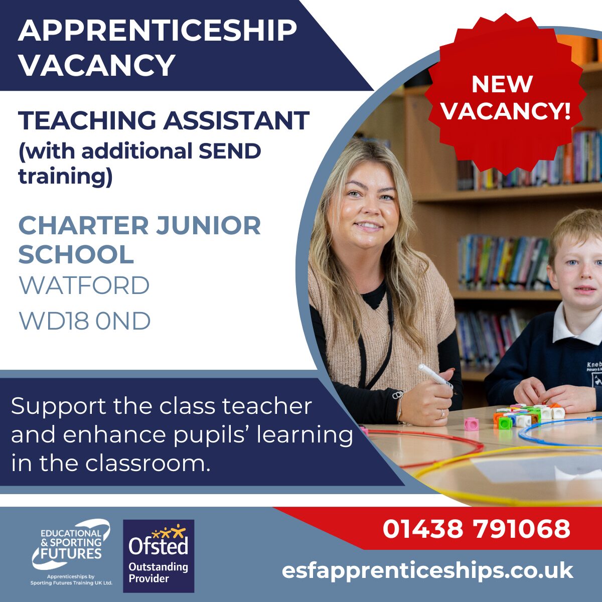 Level 3 PE Teaching Assistant apprenticeship working in Bengeo School