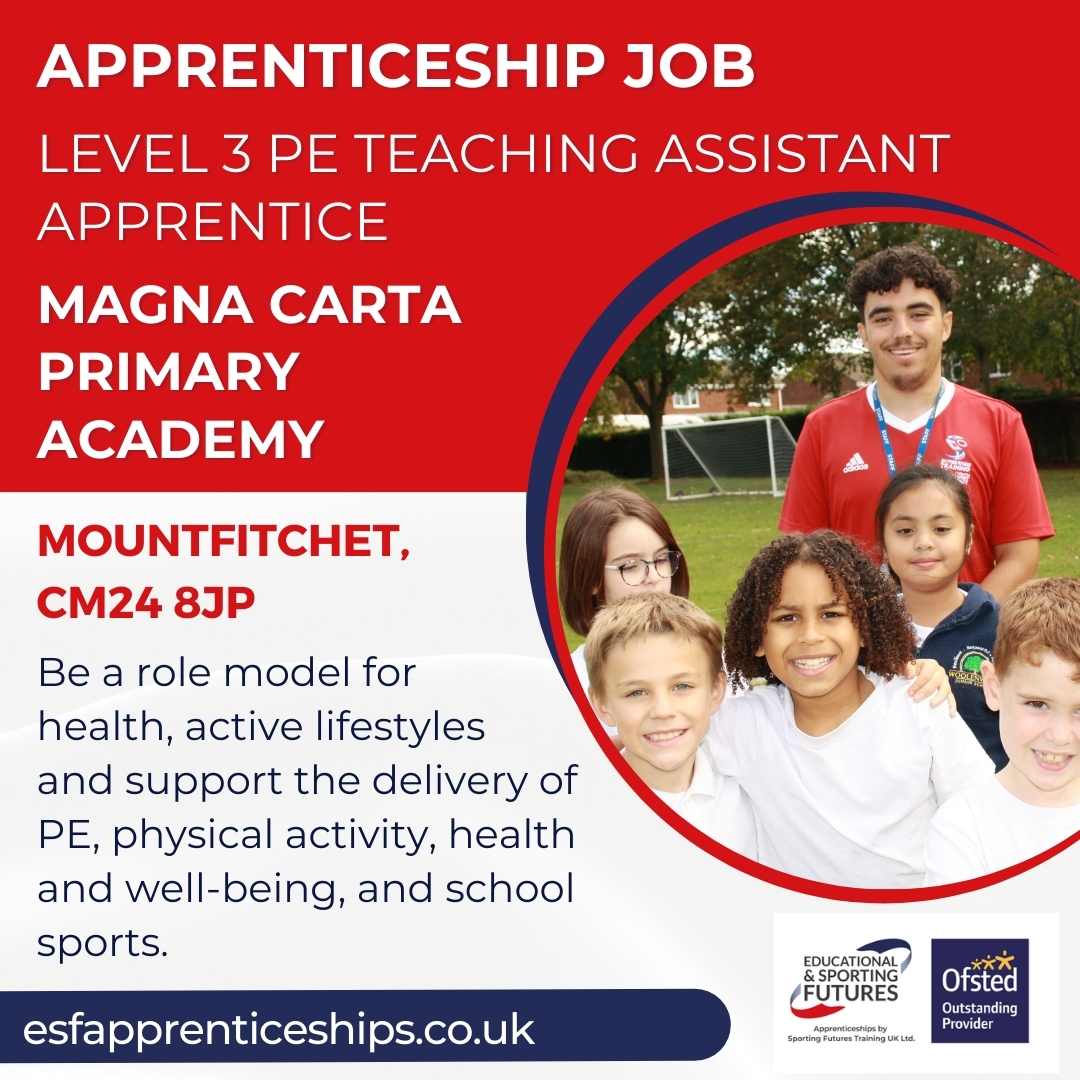 Level 3 PE Teaching Assistant apprenticeship working in Bengeo School