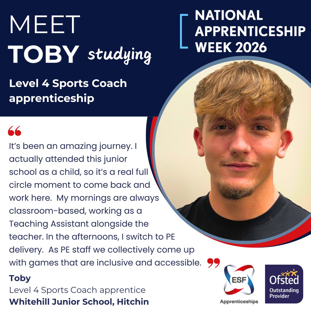 Meet Toby Ciepiela (1) Meet Toby studying Level 4 Sports Coach apprenticeship
