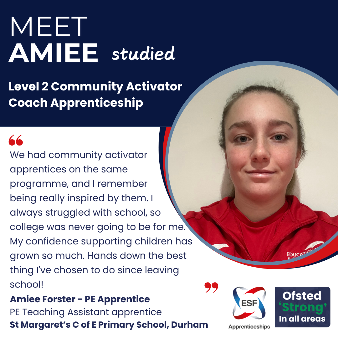Amiee Forster - PE Apprentice and TA, St Margaret’s C of E Primary School